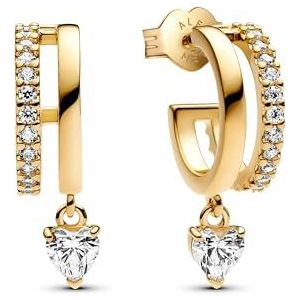 Pandora - Classic Stone - Dames Oorbellen - Goudkleurig
