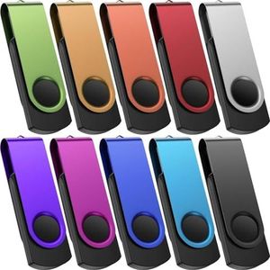 Kepmem USB 2.0-Stick 10 Pack 2GB Geheugenstick Veelkleurige Memory Stick Draagbare Metalen USB-Geheugen Handig Voor Gegevensopslag en Overdrach