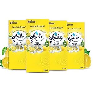 Glade Touch & Fresh (Brise One Touch) navulling, luchtverfrisser minispray, Fresh Lemon (Limone), 4 stuks (4 x 10 ml)