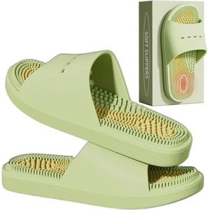 MOTTLED SKY Acupressuur Massage Slippers Acupressuur Voet Massager Schoenen Reflexologie Sandalen Cadeau voor Mannen Vrouwen Verminderen Voeten Neuropathie Pijnverlichting en Spanning (Groen, US