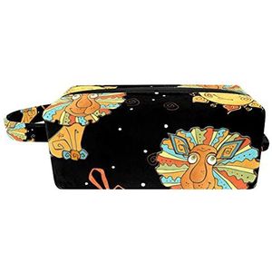 Draagbare Travel Cosmetische Zakken, Borstel Pouch met Draaghandvat, Kettingen Anker Tote Toilettas Accessoires Organizer voor Vrouwen Meisjes, Multi kleuren 05, 8.2x3.1x3.5 in/21x8x9 cm,