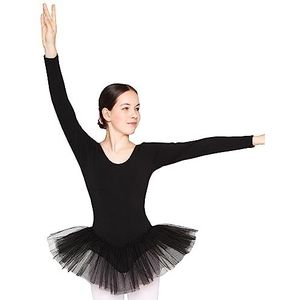 tanzmuster ® Balletjurk meisjes lange mouwen - Alea - (maat 92-170) tutu van zacht katoen voor kinderen