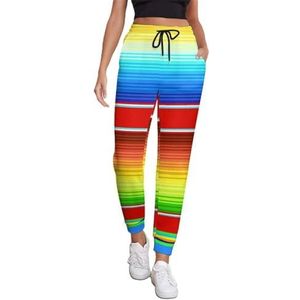 Mexicaanse Deken Strepen Joggingbroek Voor Vrouwen Hoge Taille Joggers Casual Lounge Broek Met Zakken Voor Workout Running