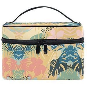 Kleurrijke zomer blad cosmetische tas organizer rits make-up tassen zakje toilettas voor meisjes vrouwen