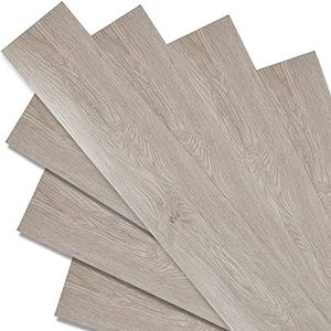 EINFEBEN Vloerbedekking zelfklevend vinylvloer ca. 5 m² antislip waterdicht 35 decoratieve vloerplanken voor vloerverwarming (White Oak)