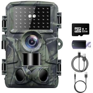 60MP HD Jachtcamera 4K WIFI Met Micro SD 32GB-kaart Dag- En Nachtzichtcamera Achtertuin Boerderij Wildlife Monitoring Duidelijk Eenvoudig