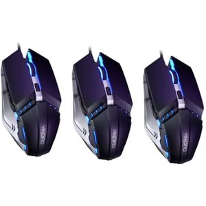 LODDEYEE 6 muis computer muizen bedrade buikspieren (kleur: zwart x 3 stuks, maat: 12,3 x 6,5 cm x 3 stuks)