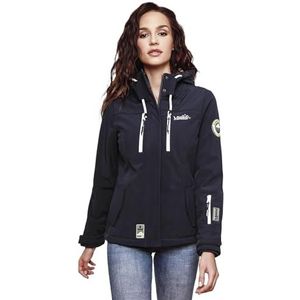 MARIKOO B864 Softshelljas voor dames, winterjas, waterafstotend, outdoor, blauw, XL