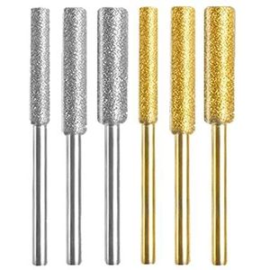 3 / 4 / 5 / 6 stuks Diamant gecoate Cilinderfrees 4 / 4,8 / 5,5 mm Kettingzaag Slijper Kettingslijper voor Zagen Slijpen Snijden Slijpen Gereedschap (Kleur: Zilver 5 stuks set 3)