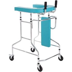 Looprek - In Hoogte Verstelbaar - Rollende Wandelaar - Voor Ouderen - Met Armleuning en Rugleuning