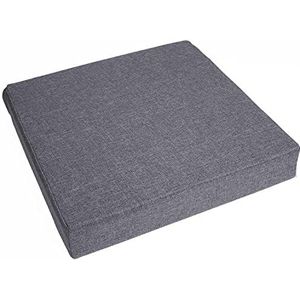 Waigg Kii Dikke 8/10 cm zitkussens, vierkante fauteuil boosterkussens comfort elasticiteit schuim stoelkussen kussen voor auto kantoor binnen buiten (50x50x5cm, grijs)