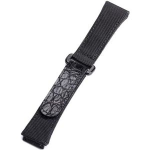 25MM heren nylon canvas stiksels lederen horlogeband compatibel met Richard riem accessoire man MILLE horlogeband (Color : Brack, Size : 25mm)