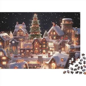 Winter Town Jigsaw Sneeuw Scene Puzzel 1000 stuks 1000 stuks (75 x 50 cm)