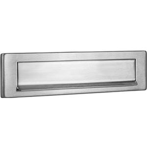 Gedotec - Brievenbusklep - Roestvrij Staal - Grote Rechthoekige Postgleuf - 340 x 76 mm