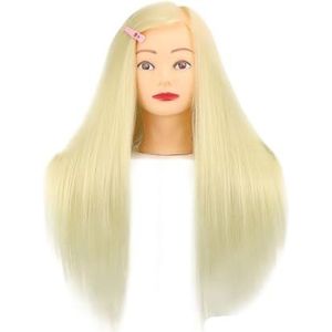 Nieuwe 80% echt haar poppenhoofd for professionele kapseltraining, mannequinhoofdstyling om te oefenen met hete krultangen en stijlen(Only one head 3)