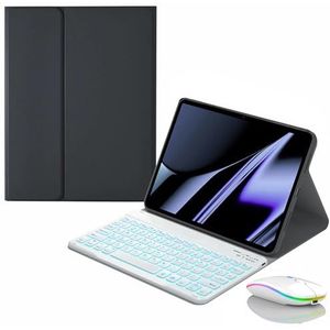 Toetsenbordhoes voor Lenovo Tab P11 5G / P11 Plus 11"" 2021 (TB-J606F/J607/J606L/J616F), Magnetisch Afneembaar Draadloos Achtergrondverlichting Toetsenbord met Bluetooth Muis,Black 1