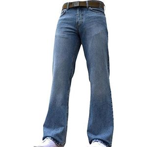 BNWT heren wijde pijpen bootcut uitlopende blauwe zware denim jeans, Blauw - Helleblauw, 32W x 32L