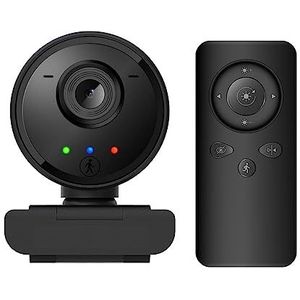 Webcam Webcam 1080P AI Humanoid Auto Tracking Web Camera Met Afstandsbediening Microfoon USB Web Cam for PC Computer Laptop mini Camera(Nero)