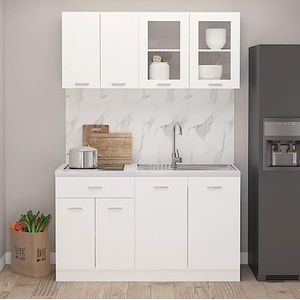 CBLDF 4-delige keukenkast set wit ontworpen hout
