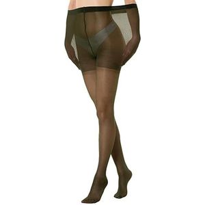 Gi&Gi Damespanty, transparant, zeer groot, maat plus size 40 denier, gebogen damespanty, grote maten, nude kleur transparant, Donker Groen, 3XL