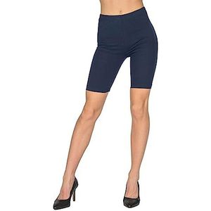 looksy Dames fietsbroek katoen knielengte legging zomer biker broek yoga sport, marineblauw, XXL