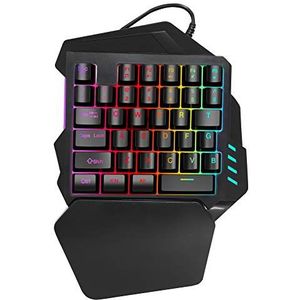 Goshyda Bedrade USB 35 Toetsen Een Hand Mechanisch Gaming Toetsenbord Professionele E-Sport Multimedia Mini Toetsenbord Met Kleurrijke Ademhaling Li