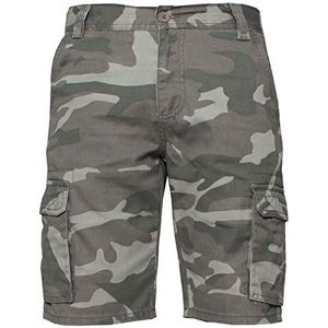 Enzo Jeans Heren Cargo Camo Shorts Zomer Combat Camouflage Chino Half Broek, Kaki, 32W