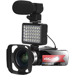 Videocamera Camcorder Vlogging 4K Video Camera For Vlog Recording 5 6MP 3.0 Inch 16X Digital Zoom Ir Night Vision WiFi Digital Camera Camcorder With Microphone Multifunctionele vlogcamera(16G SD card,