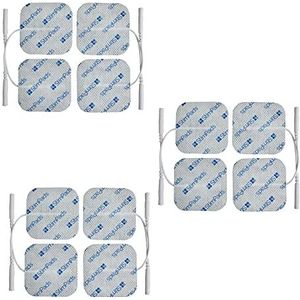 StimPads® TENS & EMS Elektroden – Zelfklevende Herbruikbare Gel Pads – 5x5cm – Geschikt voor Alle Gangbare Apparaten met 2mm Pin – Latexvrij – Hoogwaardige Kwaliteit – 12 stuks – Medisch hulpmiddel