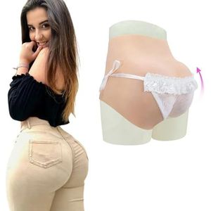 FSYH Crossdresser Siliconen Slipje Butt Lifter Shaper Heup Enhancer Driehoek Shorts Verbergen Gaff Ondergoed voor Transgender,ivoor,Basic