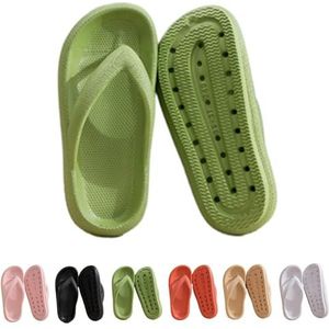 HOKUTO Cozy Slides Original Flipflops, teenslippers met voetbed, voor dames, zomer, groen, 44/45 EU Breed