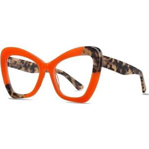 Geschenken voor halloween, Acetaat Cat Eye Luipaardprint Bril Multicolor(A)