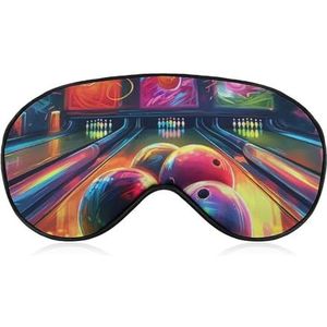 Bowlingballen slaapmasker, lichtblokkerend oogmasker, comfortabel en zacht, oogbedekking met elastiek, geschikt voor mannen en vrouwen, geschikt voor reizen en slapen