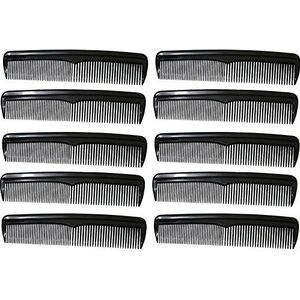 COM-FOUR® 10x kam met verschillende kamsterktes, zakkam in zwart (010 stuks - zwart)