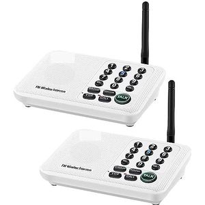 Draadloze intercoms, One Piece 5820Feet Range FM Wireless Home Intercom System for House Business Office Room To Room Communication Intercom System(WL666-2WH)