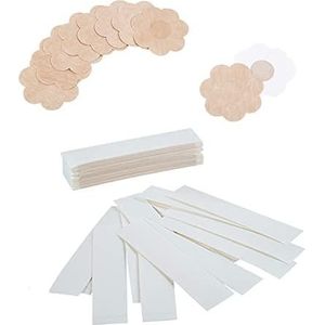 Tbwisher Fashion Beauty Tapes (30 stuks) dubbelzijdig voor mode en lichaam & zelfklevende bh-bloemblaadjes (10 paar bloemvormige tepelhoezen)