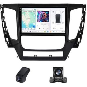 Autoradio geldt voor Mitsubishi Montero Sport Shogun Sport Pajero Sport 3 2016-2018,9 inch Touchscreen Navi met Wireless Carplay Android Auto 2 DIN Radio Android Bluetooth DSP/RDS(C30Plus)