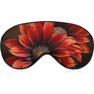 Rode zonnebloem slaapmasker, licht blokkerend oogmasker, comfortabel en zacht, oogbedekking met elastiek, geschikt voor mannen en vrouwen, geschikt voor reizen en slapen