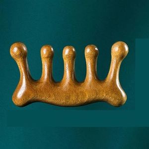 1 Stuk Natuurlijke Houten Kam Massage Meridiaan Antistatisch Vloeibare Brede Tanden Kam voor Glad Krullend Haar Meisjes Vrouwen (Maat: 4)