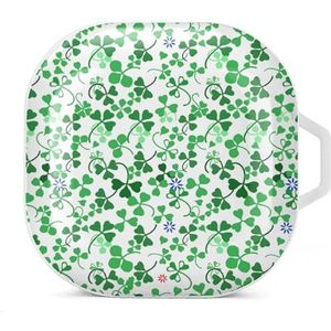 Green Clovers Earbuds Case Compatibel met Samsung Hard Shell Beschermhoes Wit-Stijl