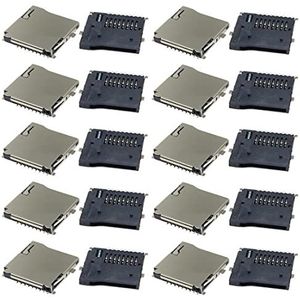 20 Stks Veer Geladen Push/Push Micro SD Transflash Geheugenkaart Socket Slot