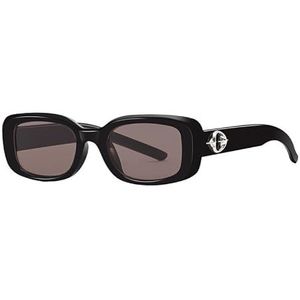 Zonnebril Dames Vierkant frame Dun Premium gevoel for ultraviolette bescherming Zwarte zonnebril (Color : Tea(Polariser))