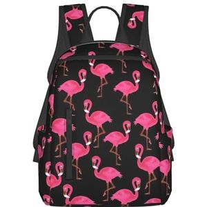 ZEEHXQ Veel Avocado Afbeeldingen Print Lichtgewicht Kleine Wandelen Dagrugzak Mode Rugzak Voor Vrouwen Mannen Outdoor Reizen, Mooie roze flamingo's, Eén maat