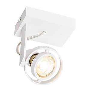 QAZQA - Moderne spot wit - Master 50 | Slaapkamer | Keuken - Aluminium Vierkant - GU10 Geschikt voor LED - Max. 1 x 50 Watt