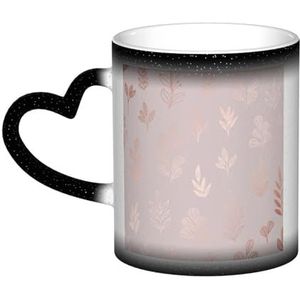 Rose Goud Gedrukt, Keramiek Mok Warmtegevoelige Kleur Veranderende Mok in de Hemel Koffie Mokken Keramische Kop 330ml