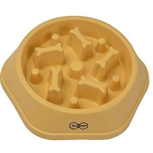 JU&MP Anti Schrokbak Hond - Voerbak Hond - Slow Feeder - Botten (Geel)