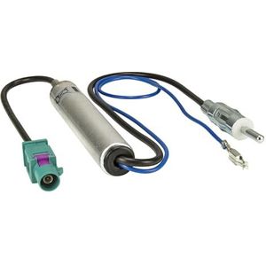 tomzz Audio 1503-004 Fakra antenne-adapter met fantoomvoeding compatibel met Audi Citroen Fiat Peugeot Seat Skoda Opel VW naar DIN