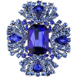 Broche Dames Bruiloft Diamante Kristallen Broches Broche Pin Blauw Sieraden Kledingstuk Accessoires (Kleur: A, Maat: One size)