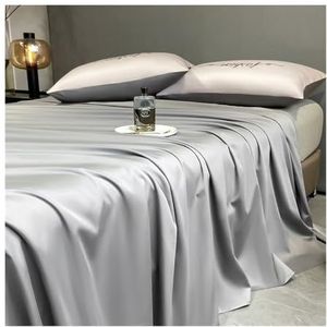 Katoenen laken met slechts 300 draden 100% katoenen platte lakens Extra zacht en ademend beddengoed Bovenlaken for dames, heren, kinderen, tieners (Color : Gray B, Size : 180x230cm)