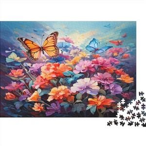 Butterflies Brain Teaser Houten Puzzels voor Volwassenen En Tieners, Mooie Bloemen Puzzels Met Voor Koppels En Vrienden, Uitdagende Educatieve Spelletjes, Vierkante Puzzel 1000 stuks (75 x 50 cm)